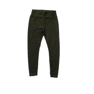 Maze High Rise Leggings Women's Size Large/Extra Large XL Waffle Green Stretch